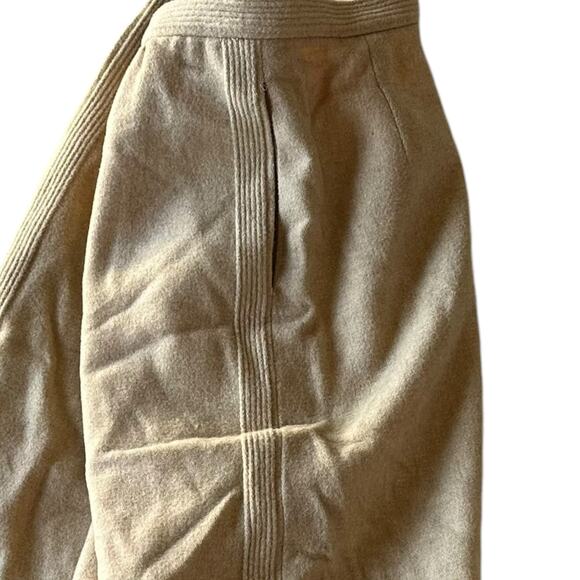 Dalton Vintage Wool and Camel Hair Tan Skirt - Picture 4 of 7